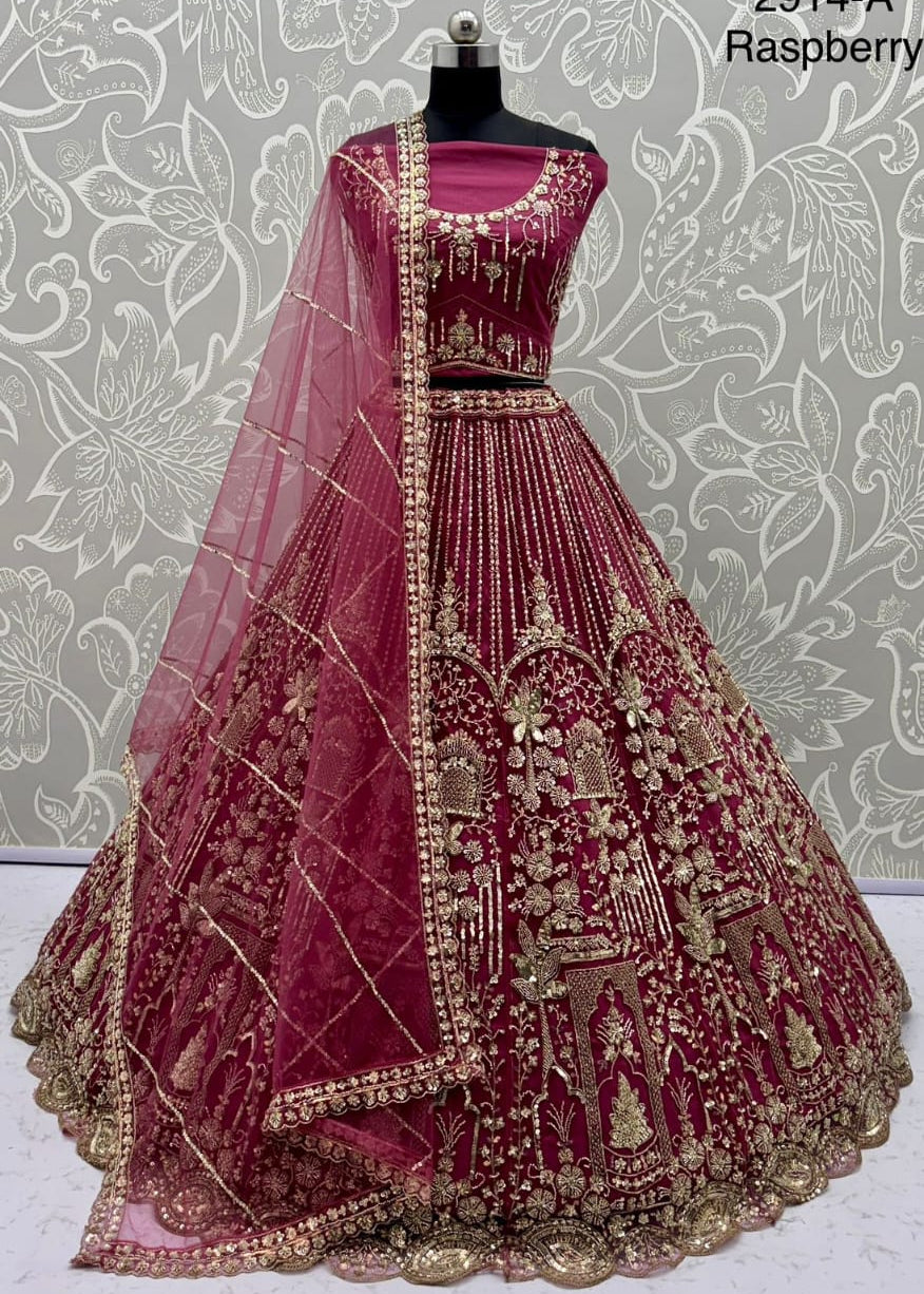 Luxurious Bridal Net Wedding Lehenga