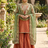 Dulhan Silky Embroidered Top Sharara