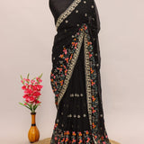 pure georgett silk  Saree