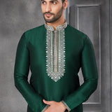 Silk Embroidered Mens Kurta