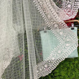 NEW HEAVY BUTTERFLY NET SEQUANCE  SAREE