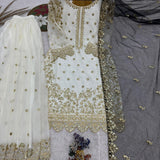 Classical Embroidered Top Plazzo