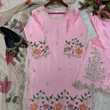 Pink Heavy Chinon Silk Suit Collection