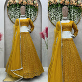 Mustard sequence lahenga choli