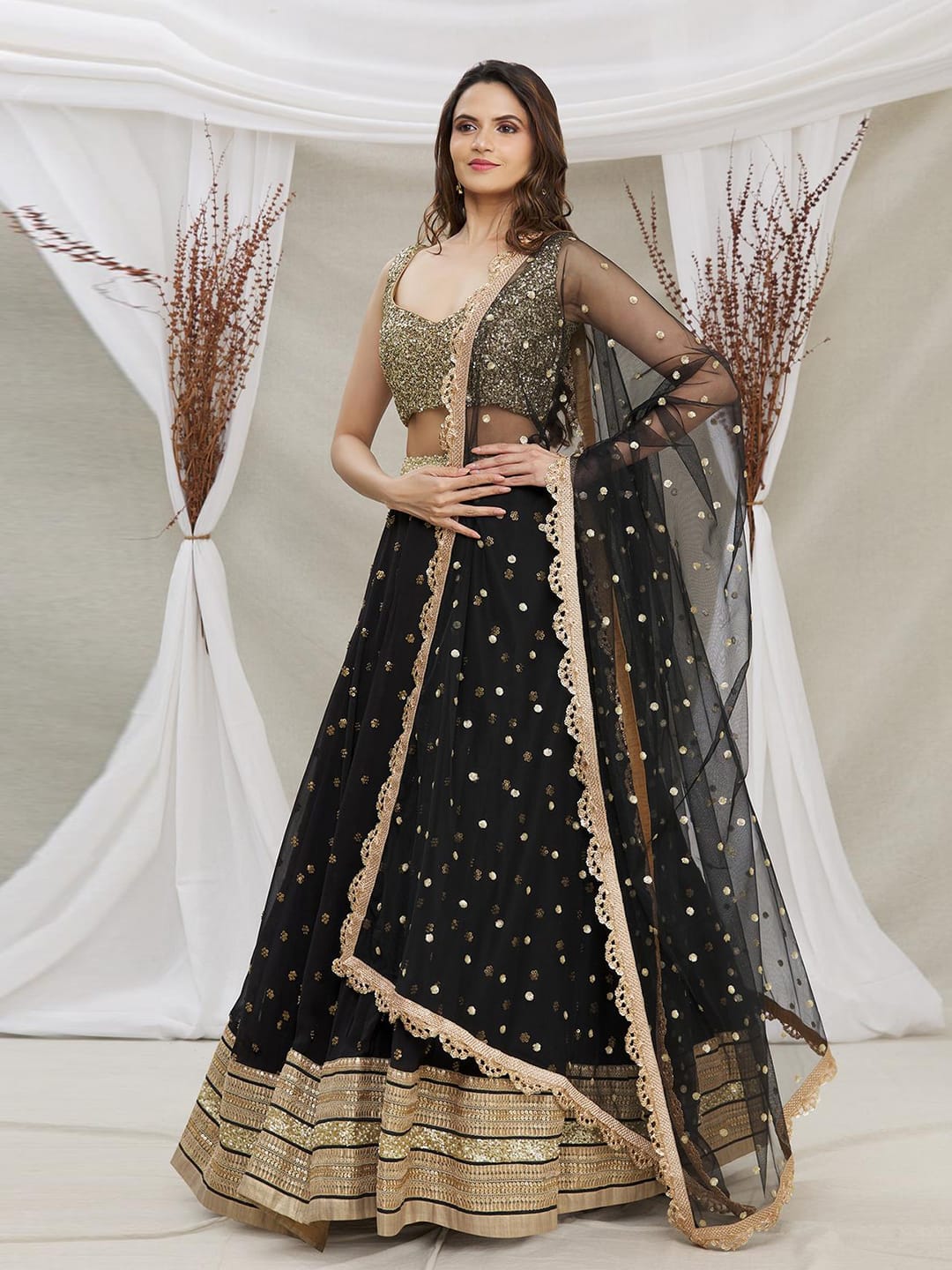 Black Georgette Lehenga Choli