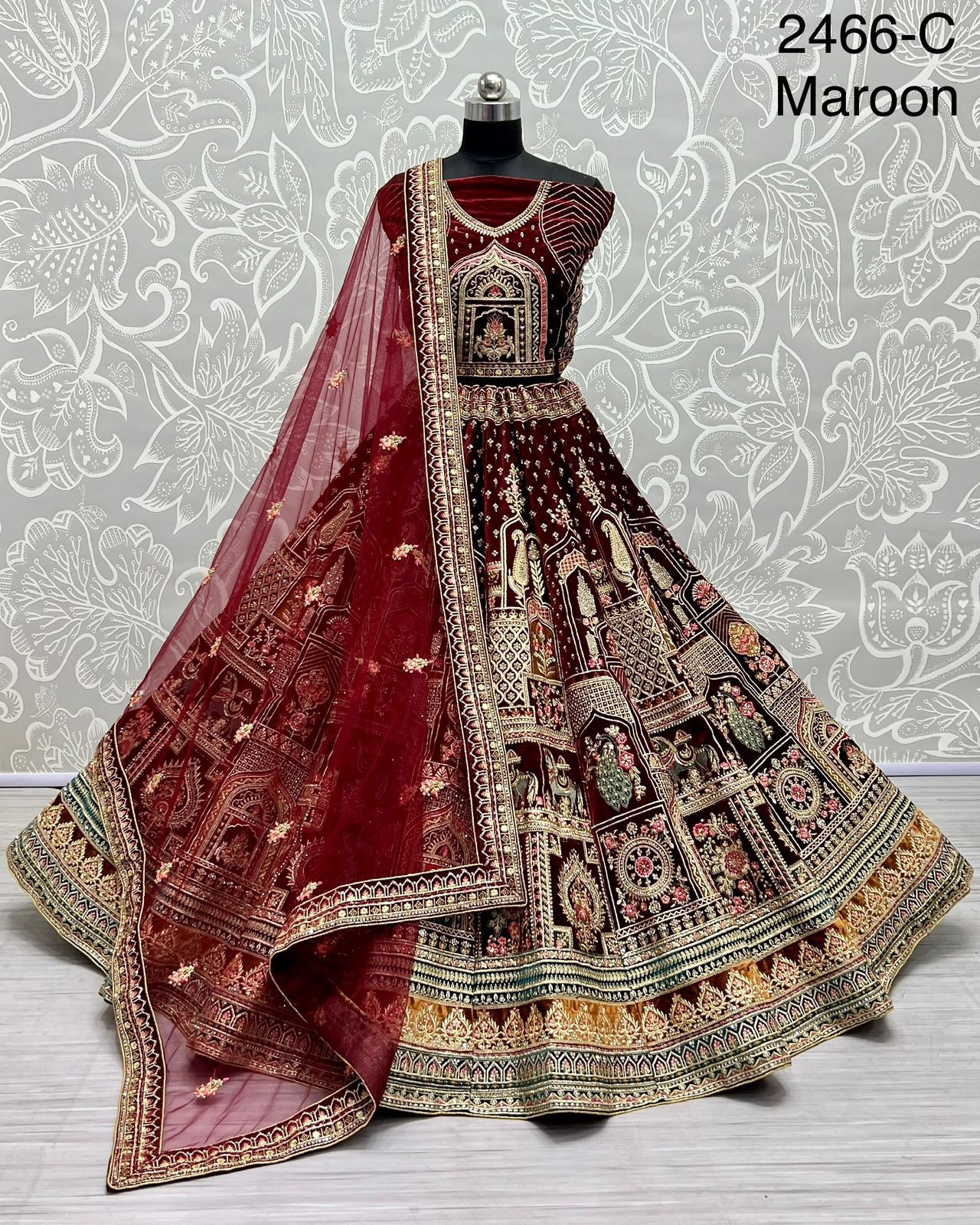 Trendy Heavy Velvet Bridal Wedding Lehenga