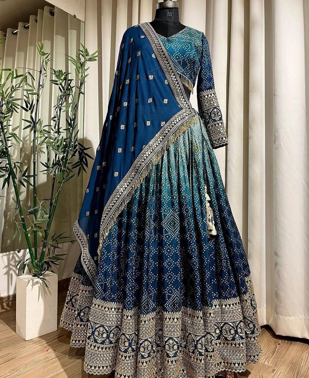 Heavy Chinon Embroidered Lehenga Choli