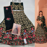 Black heavy bridal lahenga