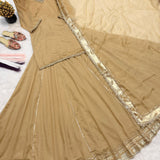Creamy Vichitra Silk Top Lehenga