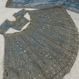 Delicated Sky Blue Silk Lehenga