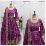 Heavy Chinon Silk Anarkali Gown