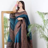 Traditional beautiful zari work silk saree