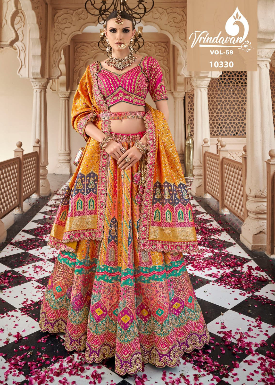 Vrindavan Premium Wedding Silk Lehenga
