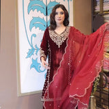 Designer Velvet Embroidered Suit