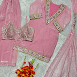 Stunning Baby Pink Top Plazzo