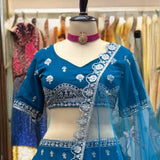 Charming Blue Bridal Lehenga