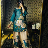 Designer Natural Crep Silk Suit