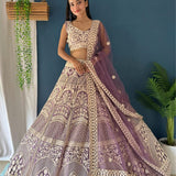 Purple Heavy Net Lehenga Choli