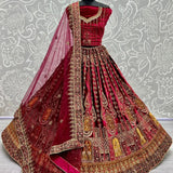 Wedding bridal velvet embroidery Patch Lehenga