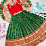 Madhubala Green Rangoli Silk Lehenga