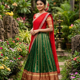 Madhubala Green Rangoli Silk Lehenga