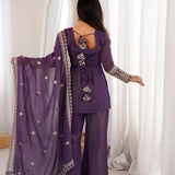 Purple Fresh Look Silk Outfit