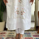 White Viscose Straight Kurti