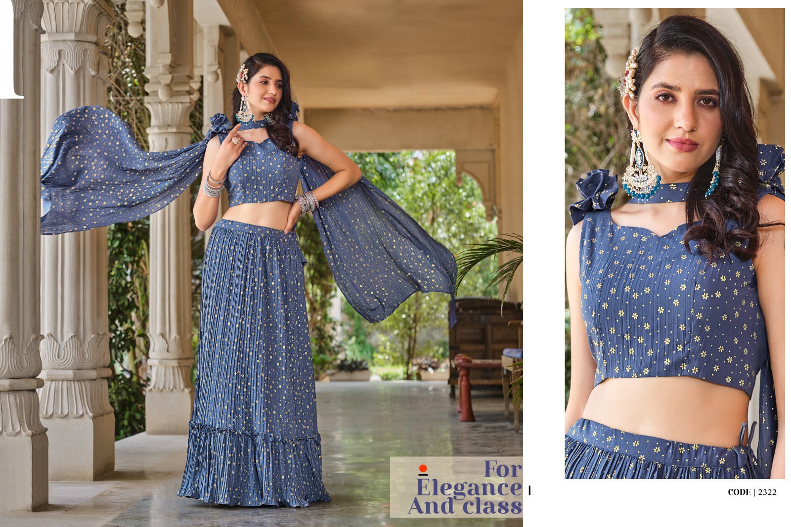 New Exclusive Foil Printed Stitched Lehenga Choli