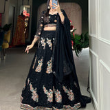 Elegance Sequance Black  Lehenga