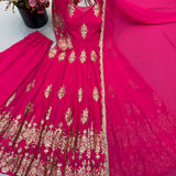 Pink Ethnic Embroidered Anarkali Gown