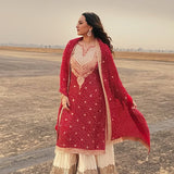 Traditional Bandhej Georgette Suit Sharara