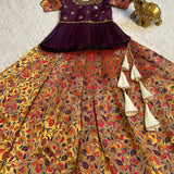 Beautifully Paithani Silk KIds Lahenga Chol