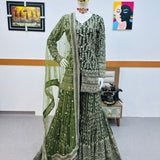 Bollywood Dark Olive Suit Sharara