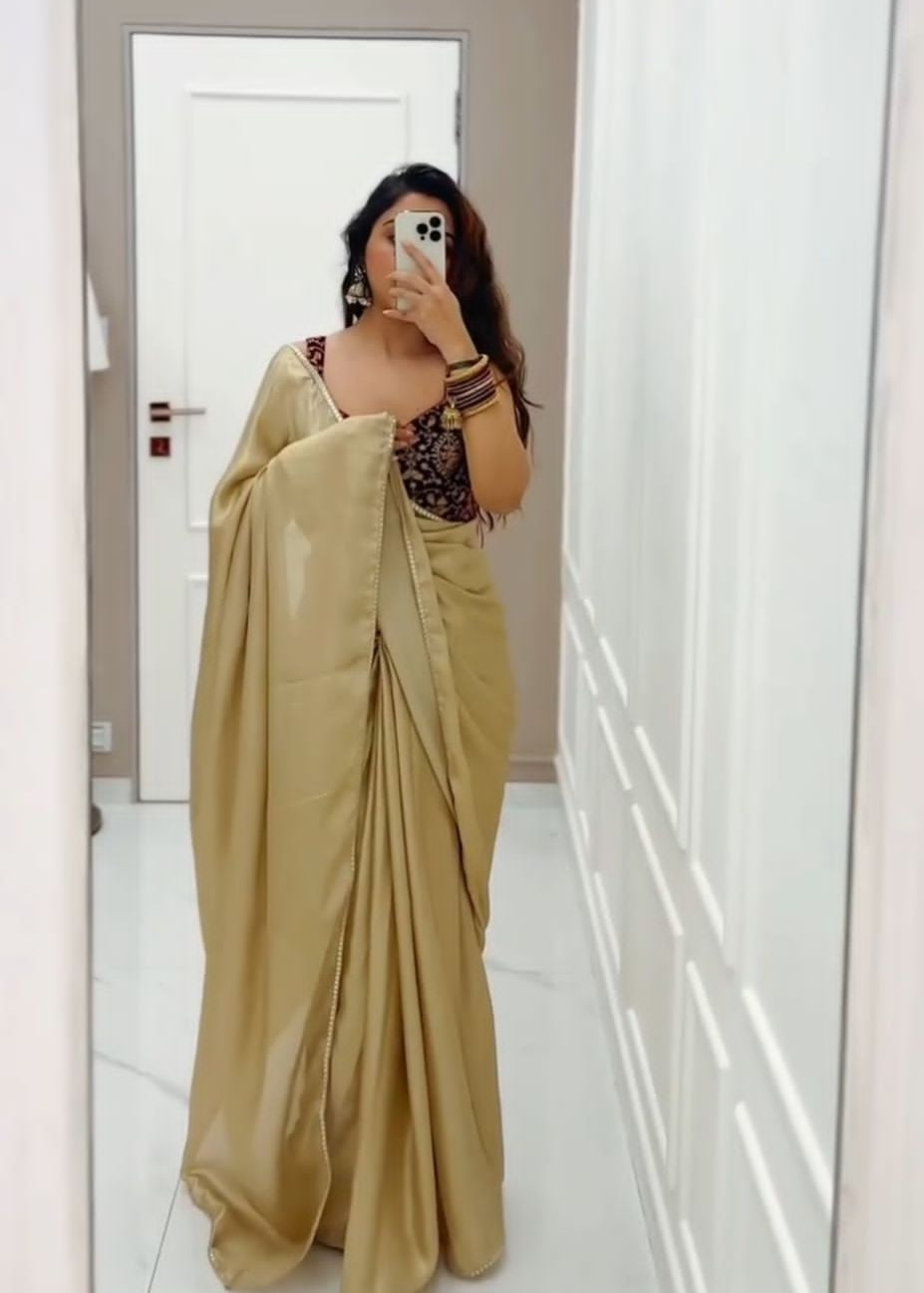 Stylish Beautifull Satin Saree