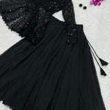 Modern Black Top Lehenga