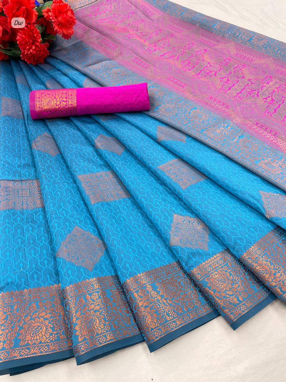 Beautiful Rich Pallu Soft Lichi Silk Saree