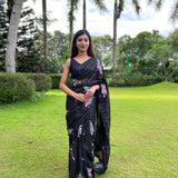 Beautifull Black Sequence Saree