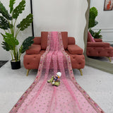 Pink Beautiful Designer Organza Saree