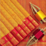 Golden Yellow Soft Lichi Silk Saree