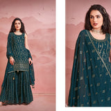 Premium Bridal Sequin Work Sharara Style Salwar Kameez