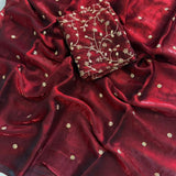 Maroon Fendy Satin Silk Saree