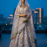 White Embroidered Wedding Lehenga