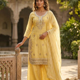 Partywear Gold Crunchy Top Plazzo