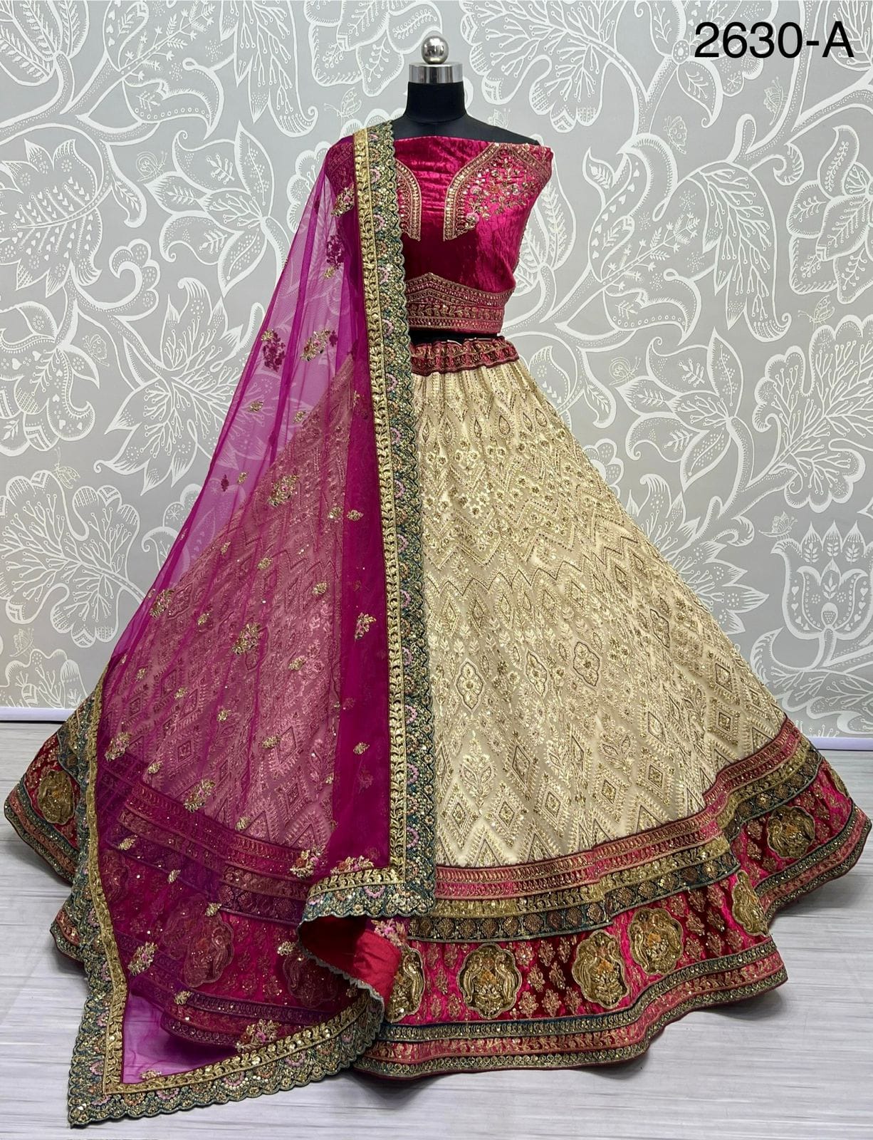 Creamy Bridal Wedding Lehenga