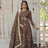 Srylish Shimmer Silk Anarkali Gown