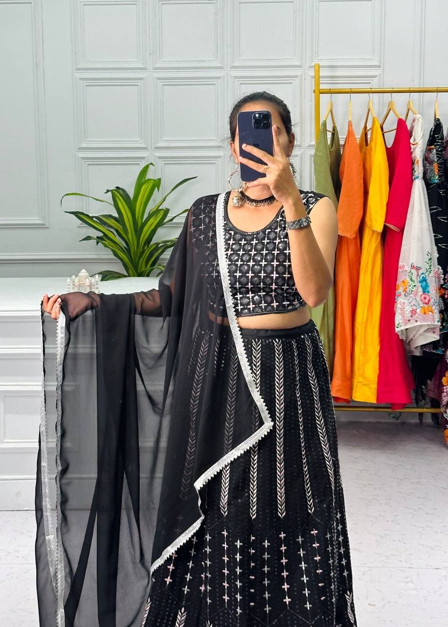 Superhit Black Bollywood Lehenga Choli