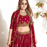 Premium Maroon Georgette Lehenga Choli