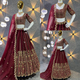 Embroidered Attractive Party Wear Silk Lehenga choli