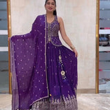 Trending purple peplum Lehengha