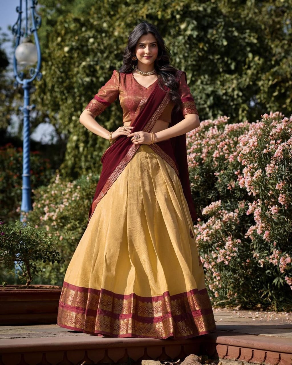 Kanchipuram Silk Zari Weaving Lehenga